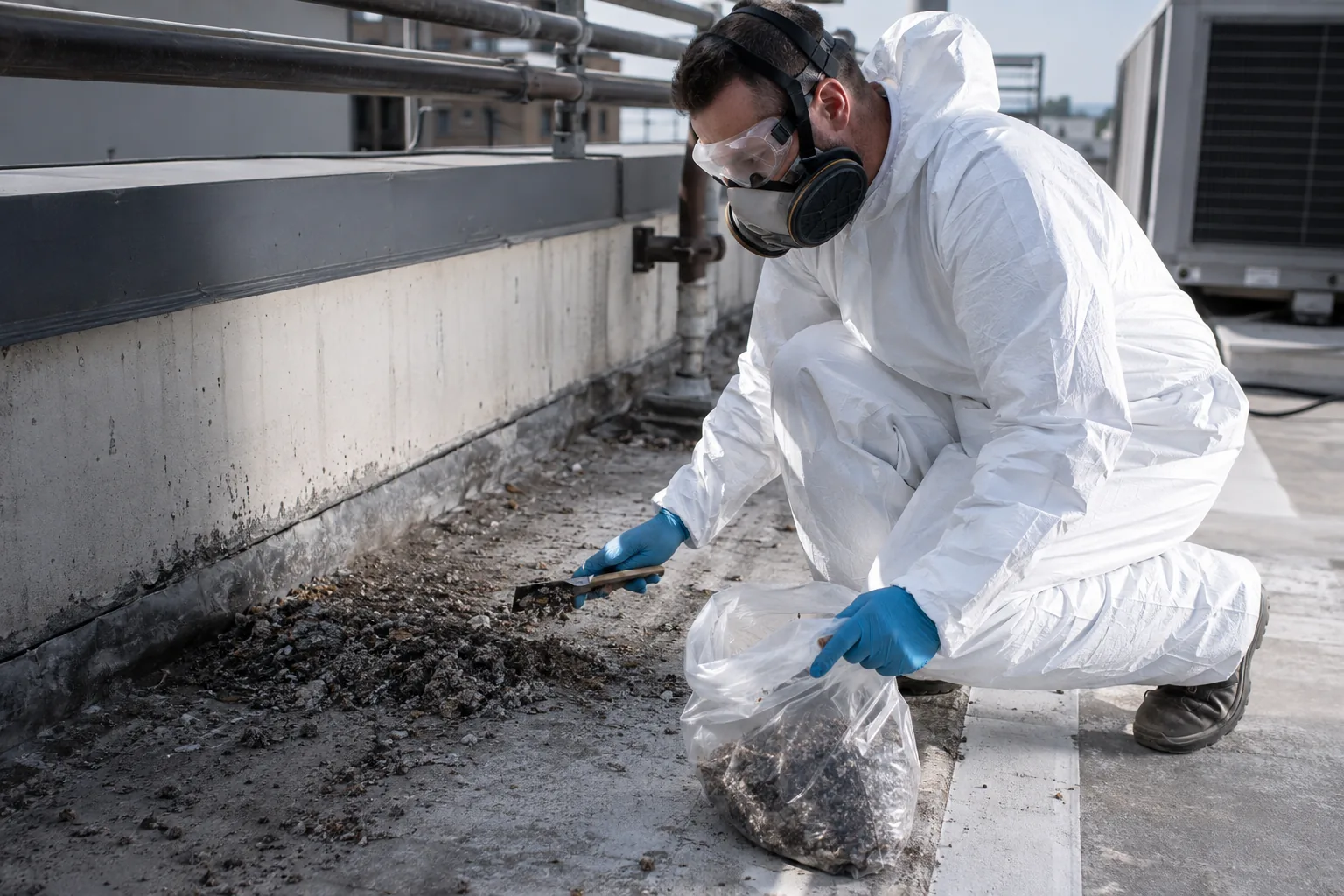 Limpieza especializada de residuos dejados por palomas